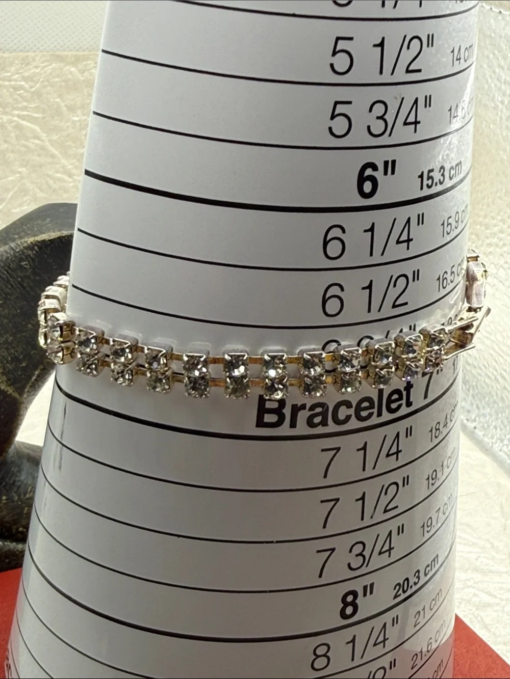 Vintage Gold-Tone Clear Crystal Double Row Tennis Bracelet prong set station
